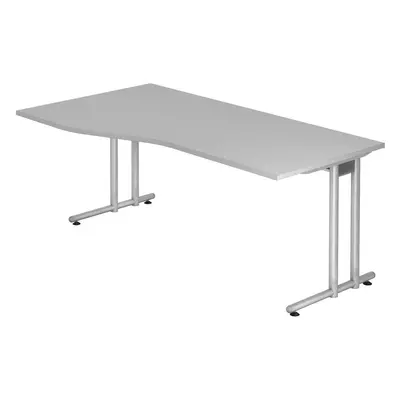 Schreibtisch Office Grau Holz 180 cm - Material: Holzwerkstoff - Schreibtisch