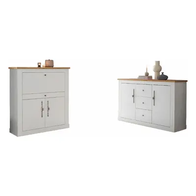 GOODproduct Büromöbel-Set "Westminster, wohnliches Home-Office, Büro in zwei Farben verfügbar" Set, 2 tlg. enthält Sekretär und 