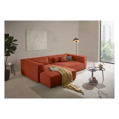LeGer Home by Lena Gercke Ecksofa "PIARA XXL Strukturstoff, Big-Sofa, L-Form" wahlweise Ottomane rechts/links, Kedernaht, extra 