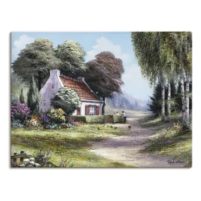 Artland Leinwandbild "Männer, die die Hecke schneiden" Garten 1 Stk. tlg. auf Holzrahmen gespannt