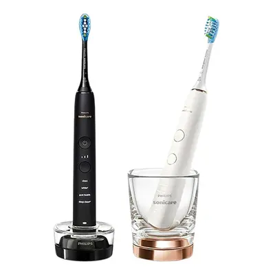 Philips Sonicare DiamondClean 9000 elektrische Schallzahnbürste Hx9914/57 Duopack schwarz & roségold