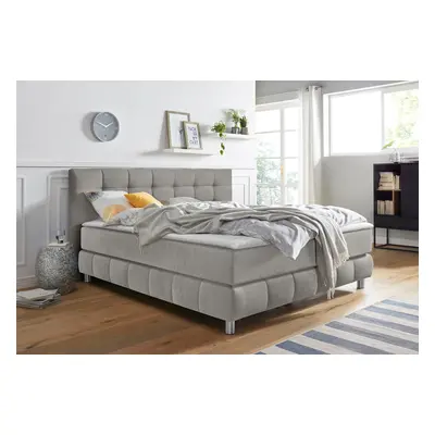 Home affaire Boxspringbett "Salo XXL" in Samtoptik oder Struktur, 6 Breiten in Überlänge 220cm, 4 Härtegrade
