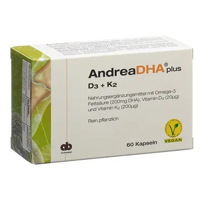 AndreaDHA plus Omega-3 Vitamin D3 + Vitamin K2 Kaps vegan 60 Stk