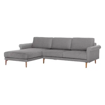 Creation BY ROLF BENZ Ecksofa "CR.450, Designecksofa, L-Form" Armlehne Schnecke modern Landhaus, Breite 262 cm, Fuss Nussbaum