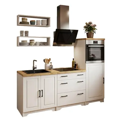 Home affaire Küchenzeile "Meliss" aus massiver Kiefer, mit Soft-Close-Funktion, 5-teiliges Set