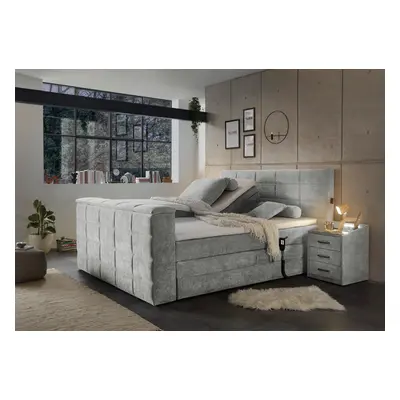 ED EXCITING DESIGN Boxspringbett "Denver" inkl. Motor, Topper und motorisierter TV-Halterung bis 40 Zoll