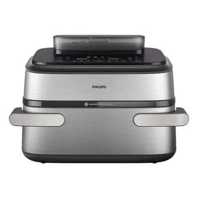 Philips NA565/92 Steam Airfryer Megabasket 9.5L Fritteuse – Airfryer - Friteuse – schwarz / silber
