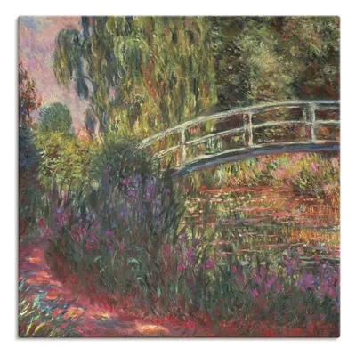 Artland Leinwandbild "Japanische Brücke im Garten von Giverney" Garten 1 Stk. tlg. auf Holzrahmen gespannt