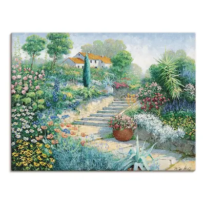 Artland Leinwandbild "Überall Blumen" Garten 1 Stk. tlg. auf Holzrahmen gespannt