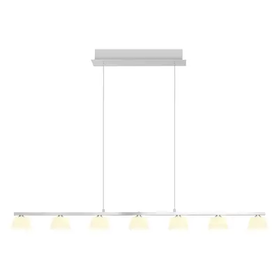 Pendellampe Jane Silber Aluminium/Eisen 122 cm - Farbe: Aluminium matt - LED - Lichtfarbe: Warmweiss - LED Energiesparlampen
