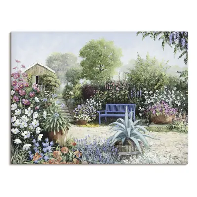 Artland Leinwandbild "Ruhiger Garten" Garten 1 Stk. tlg. auf Holzrahmen gespannt