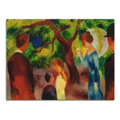 Artland Leinwandbild "Grosse Promenade: Leute im Garten" Gruppen & Familien 1 Stk. tlg. auf Holzrahmen gespannt