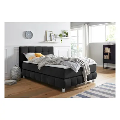 Home affaire Boxspringbett "Salo XXL" in Samtoptik oder Struktur, 6 Breiten in Überlänge 220cm, 4 Härtegrade