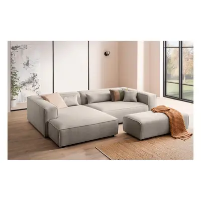 LeGer Home by Lena Gercke Ecksofa "PIARA XXL Cord, L-Form, Schlaffunktion" Hocker stellbar zum Schlafsofa (Krokodilverbinder), t