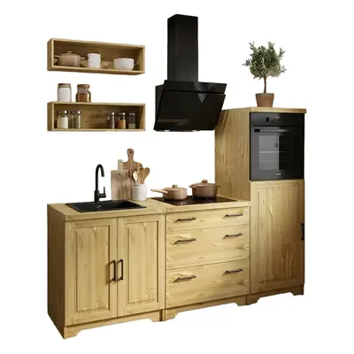 Home affaire Küchenzeile "Meliss" aus massiver Kiefer, mit Soft-Close-Funktion, 5-teiliges Set