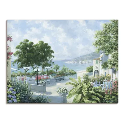 Artland Leinwandbild "Ozeansicht" Garten 1 Stk. tlg. auf Holzrahmen gespannt