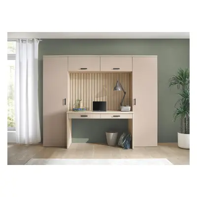 BEGA OFFICE Büromöbel-Set "Aragon Bürokombination B/H/T 250x200x60 cm" 4-tlg. Bürokombination, Melaminbeschichtung, Metallgriffe