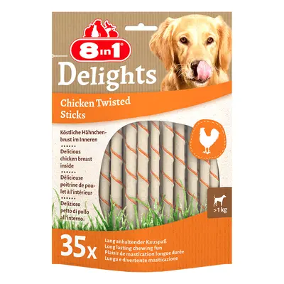 8in1 Delights Twisted Sticks für kleine Hunde Huhn - 35 Stück