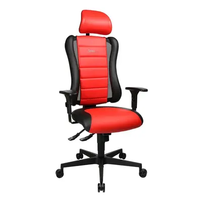 Office chair Topstar Sitness Racer RS with 1D armrests, Red/Black, New, Ergonomic chair - ideal for flexible working