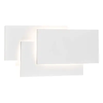 Wandlampe Corrantes Weiss Aluminium/Glas 26 cm 6 cm - Material: Aluminium/Acrylglas - LED - Lichtfarbe: Warmweiss