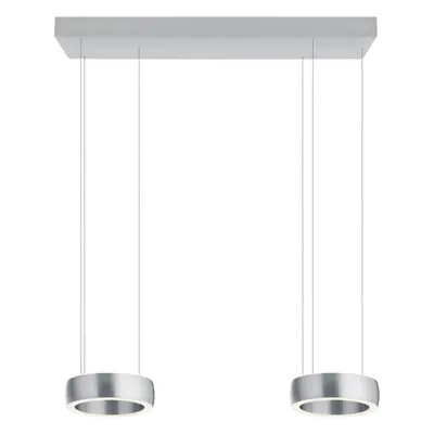 Designer-Pendellampe Bankamp Orbit aluminium matt 2-flammig dimmbar - LED - Lichtfarbe: Extra warmweiss - Material: Aluminium/St