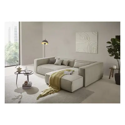 LeGer Home by Lena Gercke Ecksofa "PIARA XXL Strukturstoff, Big-Sofa, L-Form" wahlweise Ottomane rechts/links, Kedernaht, extra 