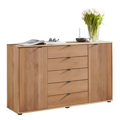 WIEMANN Kombikommode "Cardiff Sideboard, Wäscheschrank, teilmassiv Erle, mit Schubladen" Kommode 141x86x43 cm, braun, mit Dämpfu
