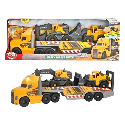 Schwertransporter Mack Heavy Loader Truck mit 2 Volvo Baustellenfahrzeugen