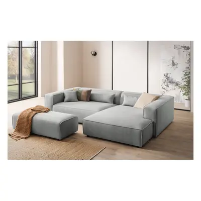 LeGer Home by Lena Gercke Ecksofa "PIARA XXL Cord, L-Form, Schlaffunktion" Hocker stellbar zum Schlafsofa (Krokodilverbinder), t