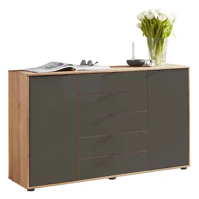 WIEMANN Kombikommode "Cardiff Sideboard, Wäscheschrank, teilmassiv Erle, mit Schubladen" Kommode 141x86x43 cm, braun, mit Dämpfu