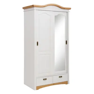 GOODproduct Schiebetürenschrank "Konrad" B/H/T ca. 111/207/64 cm, Breite 111 cm, aus massiver, FSC-zertifizierter Kiefer