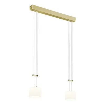 Designer-Pendellampe Bankamp Grazia Messing matt 2-flammig dimmbar - Material: Glas - LED - Lichtfarbe: Extra warmweiss - LED En