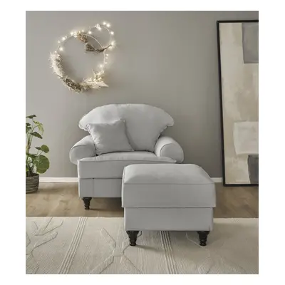 GOODproduct Sessel "Westminster, Set in hochwertigem Microfaserbezug, 5 Farben verfügbar" Set, 1Sessel, 1 Hocker, 2 Stk. tlg. En