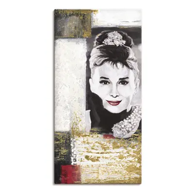 Artland Leinwandbild "Hollywood Legenden VI - Audrey Hepburn" Porträts 1 Stk. tlg. auf Holzrahmen gespannt