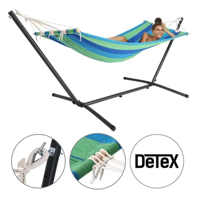 Hängematte mit Metallgestell Grün-Bunt 200 x 80cm