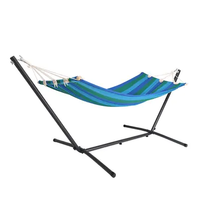 Hängematte mit Metallgestell Blau-Bunt 200 x 80cm