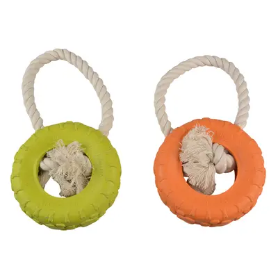 Hundespielzeug Duvoplus pneu en caoutchouc avec conton Bambou/Riz