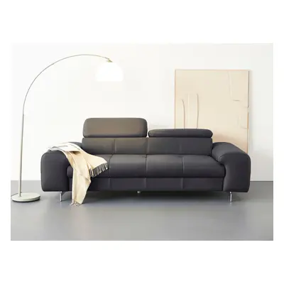 COTTA 3-Sitzer "Chef" Big-Sofa mit Kopfteilverstellung, edle Metallkufen
