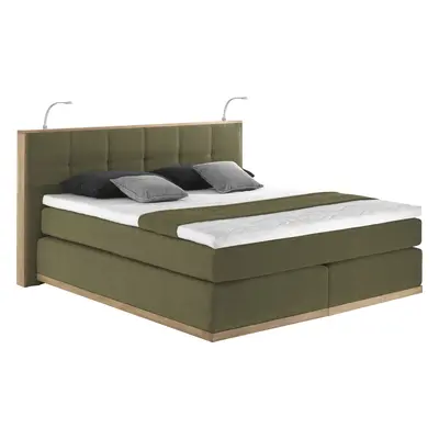 Home affaire Boxspringbett "Vinton" aus Eiche, mit LED-Beleuchtung, verschiedene Härtegrade (auch H4)
