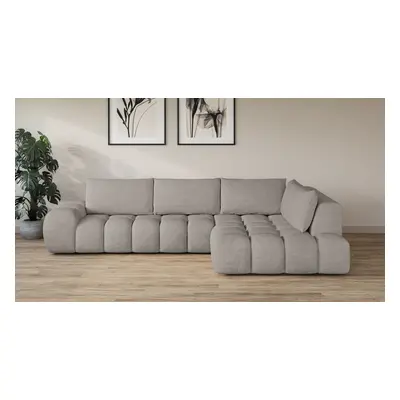 GOODproduct Ecksofa "AZITA L-Form, XXL 352 cm Designsofa in Bubble-Opitk" lose Rückenkissen, traumhafte Steppung