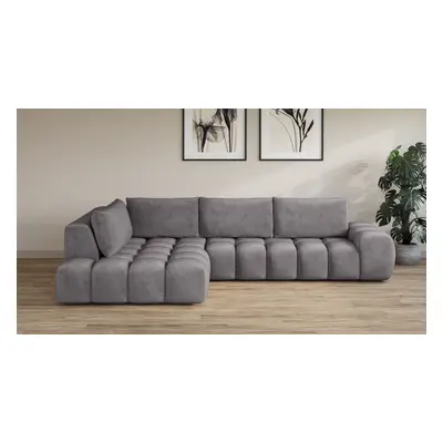 GOODproduct Ecksofa "AZITA L-Form, XXL 352 cm Designsofa in Bubble-Opitk" lose Rückenkissen, traumhafte Steppung