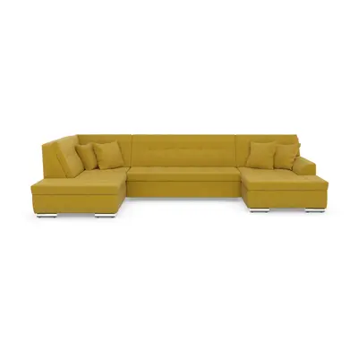 DOMO collection Wohnlandschaft "Treviso incl. Zierkissen, moderne Steppung, XXL: B/T/H: 364/201/83 cm" wahlweise mit Bettfunktio