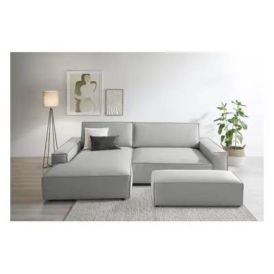 Home affaire Polsterecke "SHERWOOD XXL tief, L-Form, Schlaffunktion, Bigsofa, Cord, Leinenoptik" stellbar zum Schlafsofa (Krokod