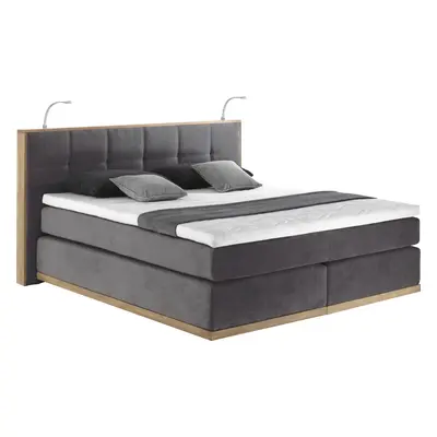 Home affaire Boxspringbett "Vinton" aus Eiche, mit LED-Beleuchtung, verschiedene Härtegrade (auch H4)