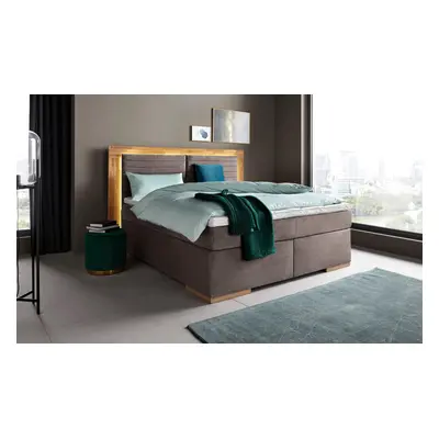 Home affaire Boxspringbett "Cup" mit LED-Beleuchtung, Massivholzrahmen und Topper, in 2 Härtegraden