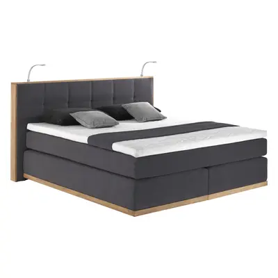 Home affaire Boxspringbett "Vinton" aus Eiche, mit LED-Beleuchtung, verschiedene Härtegrade (auch H4)