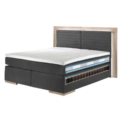 Home affaire Boxspringbett "Cup" mit LED-Beleuchtung, Massivholzrahmen und Topper, in 2 Härtegraden