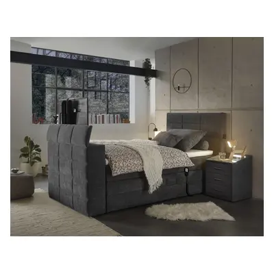 ED EXCITING DESIGN Boxspringbett "Denver" inkl. Motor, Topper und motorisierter TV-Halterung bis 40 Zoll