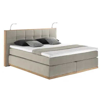 Home affaire Boxspringbett "Vinton" aus Eiche, mit LED-Beleuchtung, verschiedene Härtegrade (auch H4)