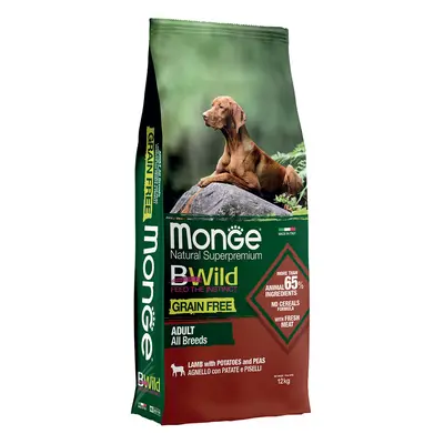 Monge Bwild Grain Free All Breeds Lamm mit Kartoffeln und Erbsen - Sparpaket: 2 x 12 kg